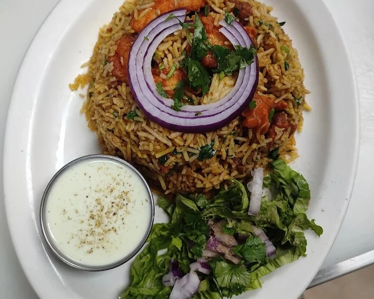 Chicken 65 Biryani - Spicy rice dish at Krishna's Dosa Grill Surrey